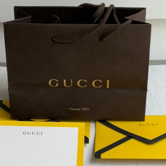 Gucci  LOGO brown small gift bag and Yellow and Black Envelope Set - Picture 4 of 13